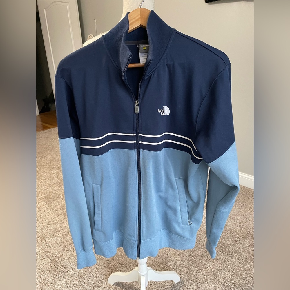 North Face Casual/Athletic Blue Zip-Up - Large